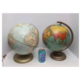 Set of 2 Vintage World Globes – Classroom Style Decor