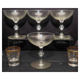 Set of 12 Glassware – 6 Champagne Coupes & 6 Shot Glasses