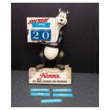 Vintage Hamm’s Beer Bear Perpetual Calendar Sign