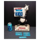 Vintage Hamm’s Beer Bear Perpetual Calendar Sign