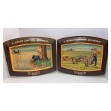 Set of 2 Vintage 1970s Schmidt Beer Scarecrow Signs – “A Great Day for a Schmidt”