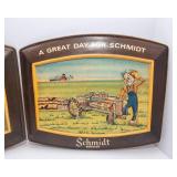 Set of 2 Vintage 1970s Schmidt Beer Scarecrow Signs – “A Great Day for a Schmidt”