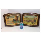 Set of 2 Vintage 1970s Schmidt Beer Scarecrow Signs – “A Great Day for a Schmidt”