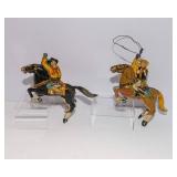 Set of 2 Vintage Marx Wind-Up Cowboy Horse Tin Toys – Moving Lasso Action