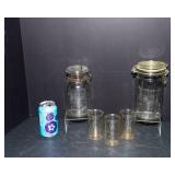 Vintage Glass Jar & Juice Cup Lot – Decker’s Iowana 1908 Patent Jar