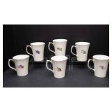 Set of 6 Duchess Fine Bone China Floral Mugs – Assorted Flower Designs