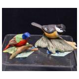 Set of 15 Bird Miniatures – 1983 Royal Cornwall Bisque Porcelain + Plastic Birds