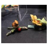 Set of 15 Bird Miniatures – 1983 Royal Cornwall Bisque Porcelain + Plastic Birds