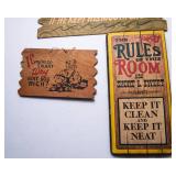 Set of 9 Humorous Small Wooden Signs