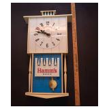 Vintage 1960s Hamm’s Beer Lighted Wall Clock