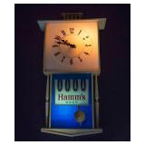Vintage 1960s Hamm’s Beer Lighted Wall Clock