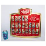 1978 Schmidt Beer “Enjoy 21 Ways” Embossograph Wall Hanging