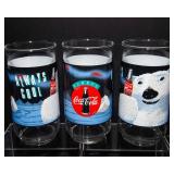 Vintage 1995 Coca-Cola Indiana Glass "Always Cool" Polar Bear 16 Oz Glass Set of 8 with Original Box