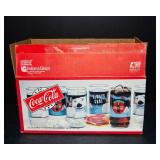 Vintage 1995 Coca-Cola Indiana Glass "Always Cool" Polar Bear 16 Oz Glass Set of 8 with Original Box