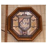 1978 Old Style Beer Lighted “Stained Glass” Sign – 15” x 15”