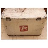 Vintage 7UP Cooler with 2 “7UP The Uncola” Glasses