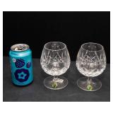 Set of 2 Waterford Crystal Lismore Brandy Glasses