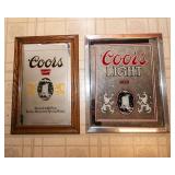 Set of 2 Coors Beer Mirrors – Vintage Bar Wall Decor (12.5” x 19” & 14.5” x 18”)