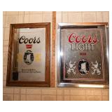 Set of 2 Coors Beer Mirrors – Vintage Bar Wall Decor (12.5” x 19” & 14.5” x 18”)