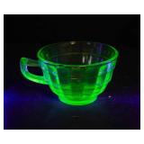 Uranium Glass Lot – 2 Sherbet Cups & 1 Punch Cup