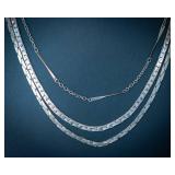 Three Silver-tone Chain Necklaces