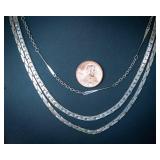 Three Silver-tone Chain Necklaces