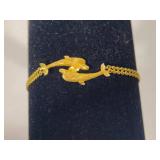 14K Yellow Gold Dolphin 7' Bracelet