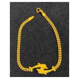 14K Yellow Gold Dolphin 7' Bracelet