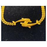 14K Yellow Gold Dolphin 7' Bracelet