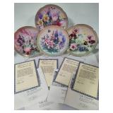 Lena Liu Collectible Floral Plates - Limited Edition/Numbered (Lot #B)