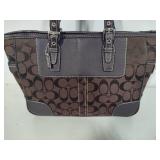 Authentic Coach Signature Series Brown Leather/Canvas Matching Purse & Wallet