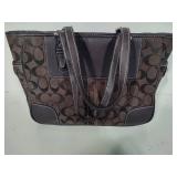 Authentic Coach Signature Series Brown Leather/Canvas Matching Purse & Wallet