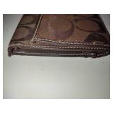 Authentic Coach Signature Series Brown Leather/Canvas Matching Purse & Wallet