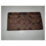 Authentic Coach Signature Series Brown Leather/Canvas Matching Purse & Wallet