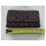 Authentic Coach Signature Series Brown Leather/Canvas Matching Purse & Wallet