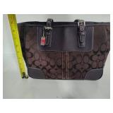 Authentic Coach Signature Series Brown Leather/Canvas Matching Purse & Wallet