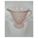 Hazel Atlas Pink Florentine Sugar, Creamer & Small Pitcher Set
