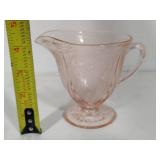 Hazel Atlas Pink Florentine Sugar, Creamer & Small Pitcher Set