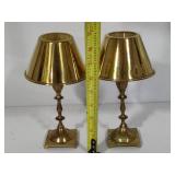 Brass Piano Lamp & Asst Candleholders