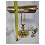 Brass Piano Lamp & Asst Candleholders