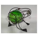 Metal Garden Frog w/Glass Sphere Body