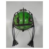 Metal Garden Frog w/Glass Sphere Body