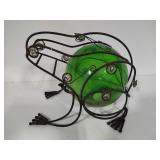 Metal Garden Frog w/Glass Sphere Body