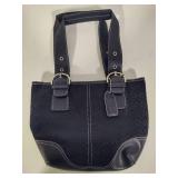 Coach Black Leather/Canvas Signature Bag