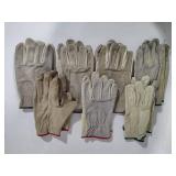 Seven Pair Leather Work Gloves