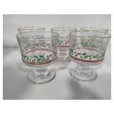 Libbey 'Holly Berry' Glasses & Season's Greetings Glass Serving Plate