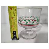 Libbey 'Holly Berry' Glasses & Season's Greetings Glass Serving Plate