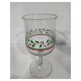 Libbey 'Holly Berry' Glasses & Season's Greetings Glass Serving Plate