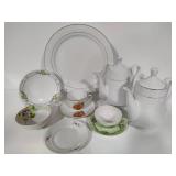Gibson Tea Pot, Serving Dish & Assorted Porcelain Tea Set Accessories