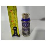 Silver Plated Cobalt Salt & Pepper Set + Gravy Boat